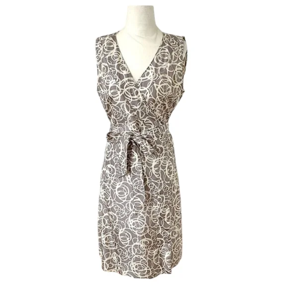 Garnet Hill Silk Wrap Sleeveless Dress. Sz.8 - Picture 2 of 12